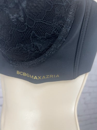 BCBGMAXAZRIA Black Floral Lace Overlay Underwire Padded Lined Bra 36C
