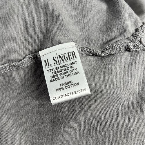 M. Singer Men’s Gray Collared Shirt X-Large USA Made Pocket Soft Lightweight