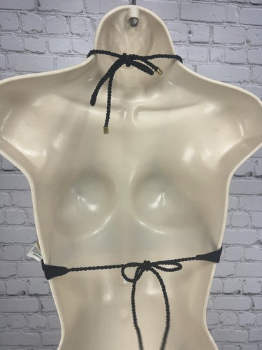 Abercrombie Swim Black Strappy Caged Front Triangle Halter Bikini Top S