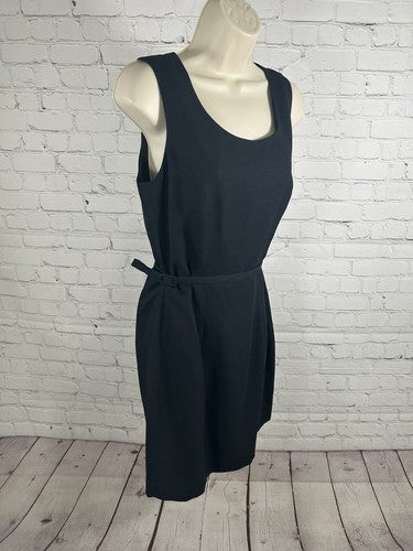 Amanda Smith Solid Black Sleeveless Belted Women’s Knee Length Sheath Dress 6