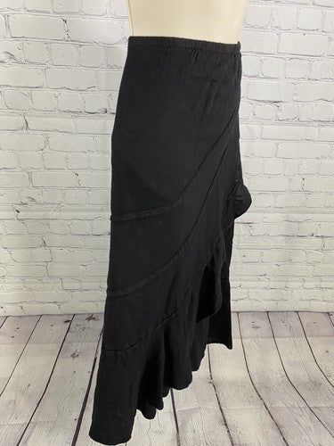 VTG Dunes Relaxed Fashion Black 2 Piece Outfit Skirt XXL Button Up Top 1XL