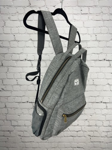 Herschel Supply Co Gray Crosshatch Gold Zip Backpack Bookbag One Size