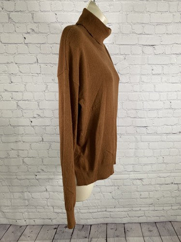 Etophe Studios Brown Long Sleeve Pullover Turtle Neck Cable Knit Sweater Women M