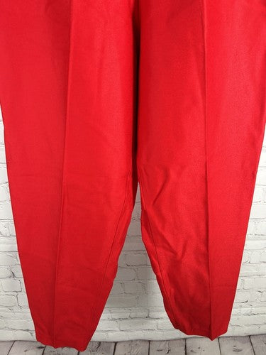 VTG Votre Nom Red Tapered High Rise Trousers Pants France Size 8 (27x24.5)