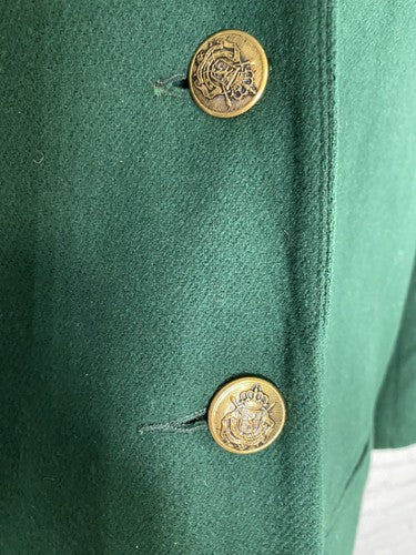VTG Savannah Green 100% Wool 2 Button Jacket Blazer Womens 12P Petite