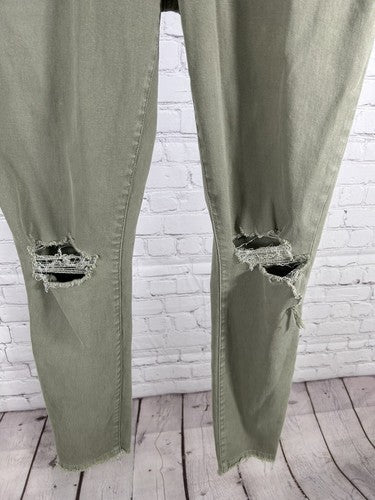 Joe's Jeans Military Green Distressed Skinny Ankle Mid Rise Jeans Pants (30x28)