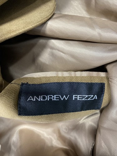 Andrew Fezza Light Brown Faux Suede 3 Button Blazer Jacket Super Soft 48 READ