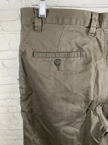 Koutons Collezioni Green Brown Flat Front Casual Straight Leg Dress Pants 36x26