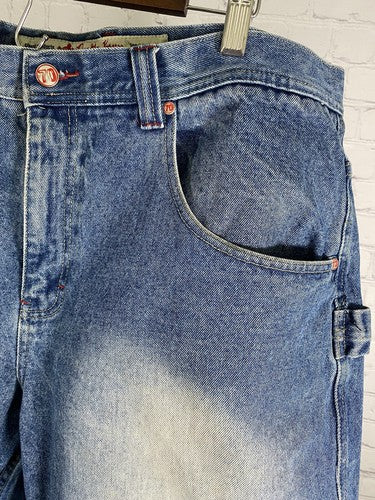 Brooklyn Xpress Medium Wash High Rise 6 Pockets Blue Denim Shorts Men’s 40W