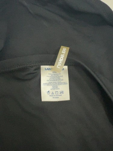 Lands' End Black High Waist Full Coverage Swim Bottoms Bathing Suit 24W