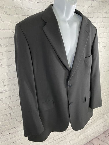 Roundtree Yorke Black 100% WoolTwo Button Blazer Jacket Wool 48R