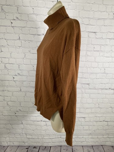 Etophe Studios Brown Long Sleeve Pullover Turtle Neck Cable Knit Sweater Women M