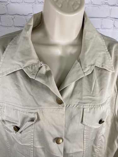 VTG Cleveland Street Beige Collared Button Up Jacket Women’s Size 18