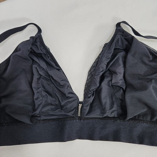 LIVELY Black Sheer Mesh Lace Wire Free Unpadded Triangle Bralette Bra 3