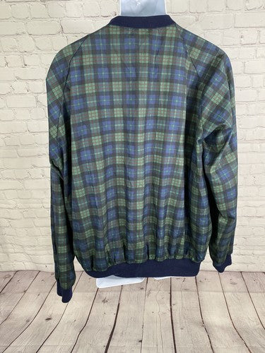 VTG Sunderland Of Scotland Blue Green Plaid Classic Pullover USGA 1894 Men’s L