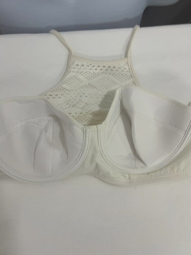 NWT Freya Swim Sundance White Crochet Lace High Neck Underwire Bikini Top 30DDD
