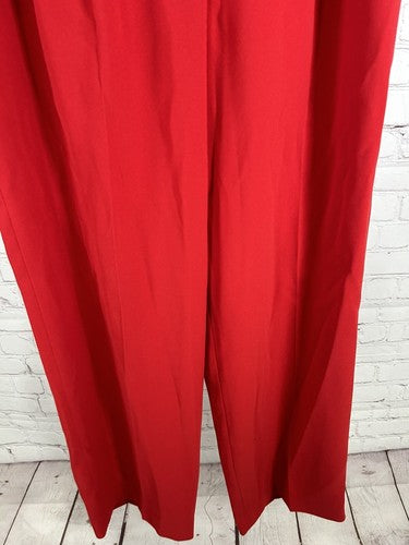VTG Jones Wear Red Pleated High Rise Wide Leg Trousers Dress Pants 4 (27x28)