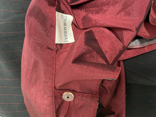 VTG Fashion Bug Black Red Striped Blazer Jacket With Red Dickie Collar 16W