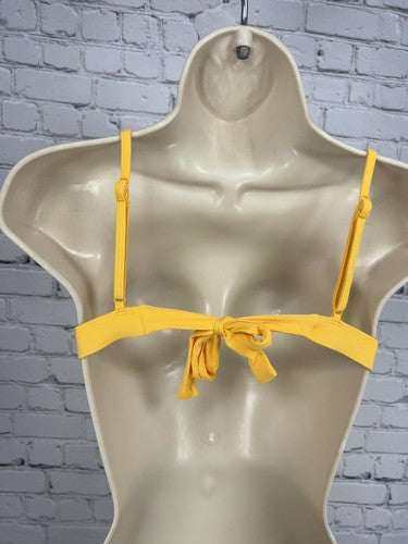 Body Glove Yellow Tie Front Adjustable Strap Triangle Bikini Swim Top S