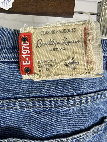 Brooklyn Xpress Medium Wash High Rise 6 Pockets Blue Denim Shorts Men’s 40W