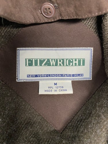 VTG Fitz-Wright Brown Button Up Button Off Liner Shoulder Padded Coat Jacket M
