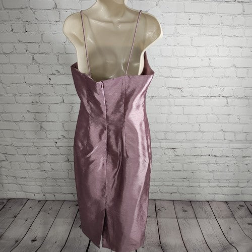 Alex Evenings Purple Strappy Beaded Pencil Formal Y2K Short Slip Dress Petite 8P
