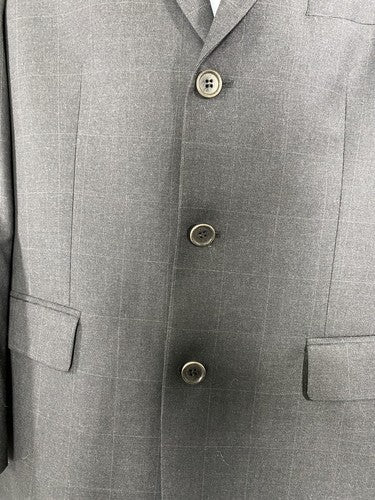Brooks Brothers 346 Light Black Wool Glen Plaid 3 Button Jacket Blazer 39R