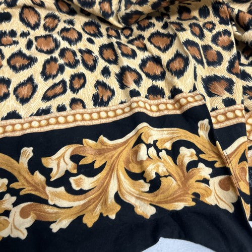 VTG Periwinkle Cheetah Print Shoulder Pad Open Front Long Sleeve Cardigan USA 18
