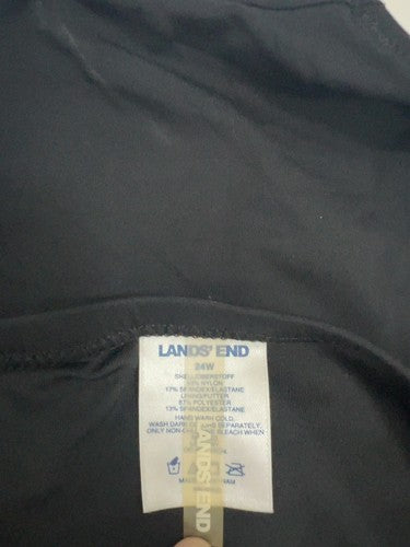 Lands' End Black High Waist Full Coverage Swim Bottoms Bathing Suit 24W