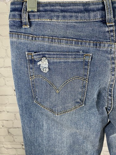 Levi’s 711 Skinny Low Rise Medium Wash Distressed Jeans Juniors 14 (26 x 27.5)