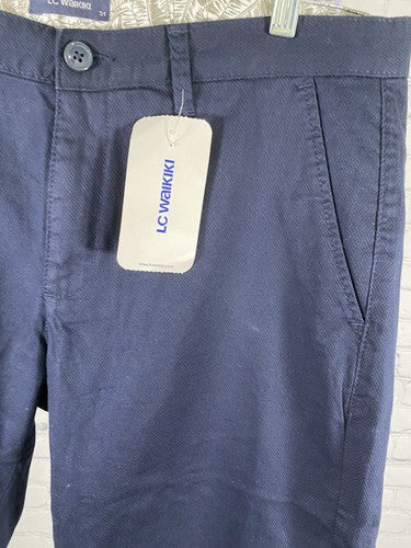NWT LC Waikiki Blue Normal Kalip Regular Fit Bermuda Long Shorts Size 34 (36x18)