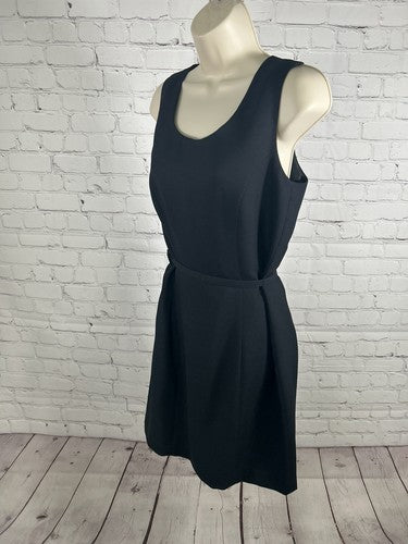 Amanda Smith Solid Black Sleeveless Belted Women’s Knee Length Sheath Dress 6