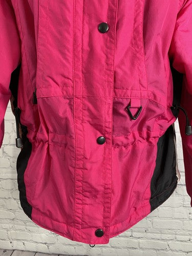 VTG 90s Serac Pink Black Full Zip Insulated Ventilated High Neck Ski Jacket 6