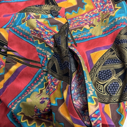 VTG Laura Henson Colorful Geometric Aztec Tribal Side Zip Pants 22 (37 x 24)