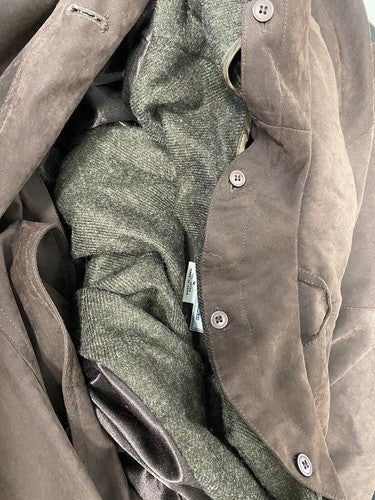 VTG Fitz-Wright Brown Button Up Button Off Liner Shoulder Padded Coat Jacket M