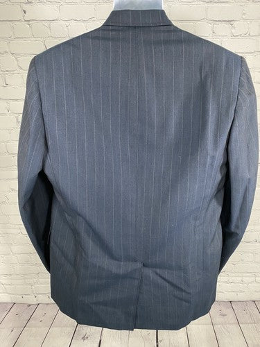 Hart Schaffner & Marx Racquet Club Blue 3 Button Jacket Blazer Striped 42