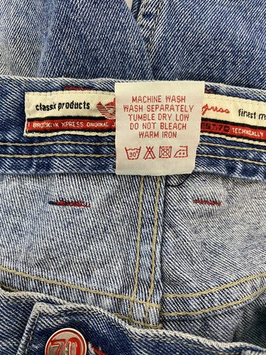 Brooklyn Xpress Medium Wash High Rise 6 Pockets Blue Denim Shorts Men’s 40W