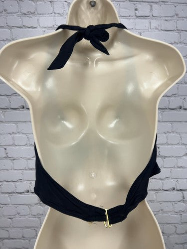 Victoria's Secret Black Underwire Push Up Halter Bikini Swim Top 38DD