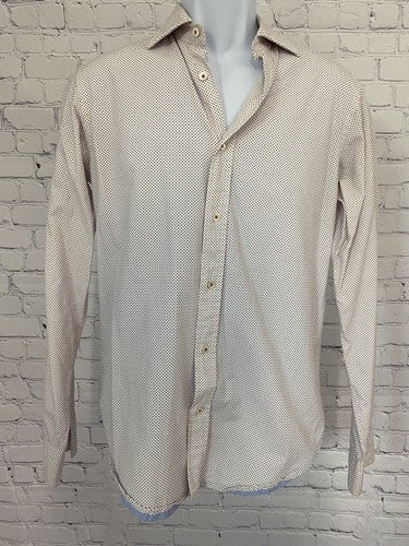 Koike Barcelona Red Polka Dot Button Down Long Sleeve Size 39 Portugal Made