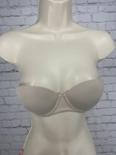 Victoria's Secret PINK Nude Strapless Push Up Padded Underwire Bra 32A