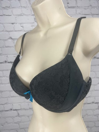 Aerie Black Floral Lace Padded Underwire Bra 36C