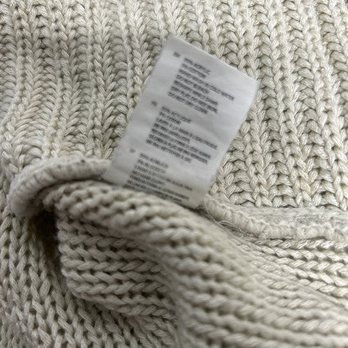 RD Style Knitted Pullover Sweater Ivory Black Long Sleeve Acrylic/Cotton Women S