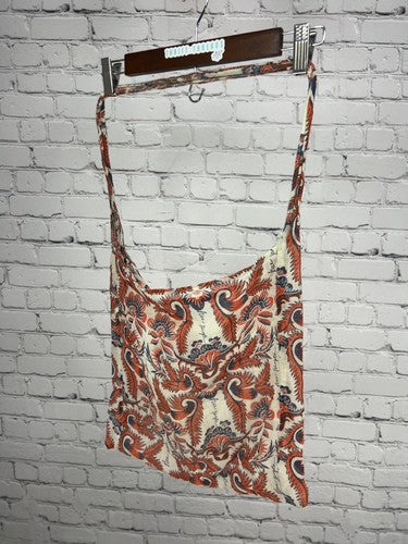 Free People Orange Muslin Shopping Bag Soft Bag Tote Small (13.5x14.5)