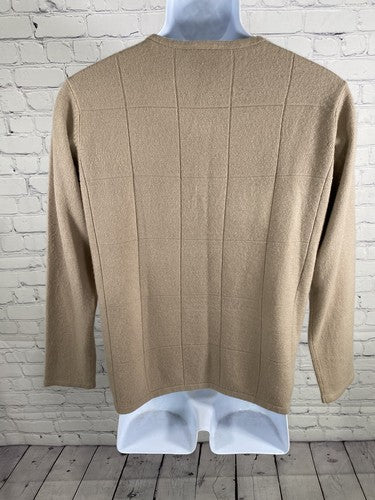 Designers Originals Brown Windowpane Tight Knit Pullover Sweater Men’s M