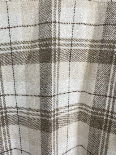 NWT THATSSOFETCH Beige Brown Plaid Denver Flannel Button Up Long Sleeve Shirt 6