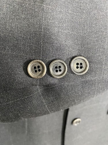 Brooks Brothers 346 Light Black Wool Glen Plaid 3 Button Jacket Blazer 39R