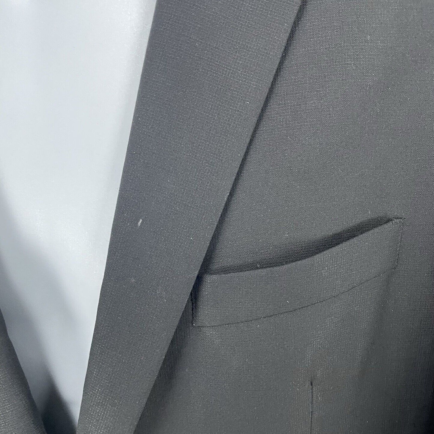 Jos A Bank 1905 Black 100% Wool Slim Fit 2 Button Vented Notch Suit Blazer 46R