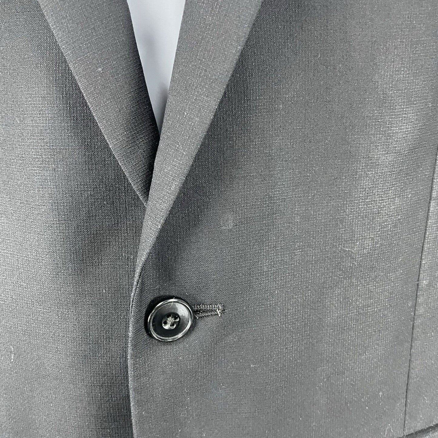 Jos A Bank 1905 Black 100% Wool Slim Fit 2 Button Vented Notch Suit Blazer 46R