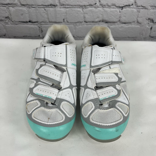Pearl Izumi Select RD IV White Aqua Cycling Shoes Women EU 39 US 8