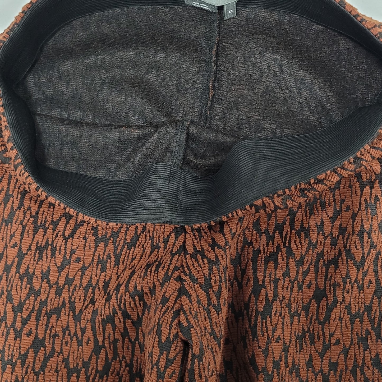 Anthropologie Brown Leopard Pull On Stretch Mid Rise Crop Pants Size XS (26x26)